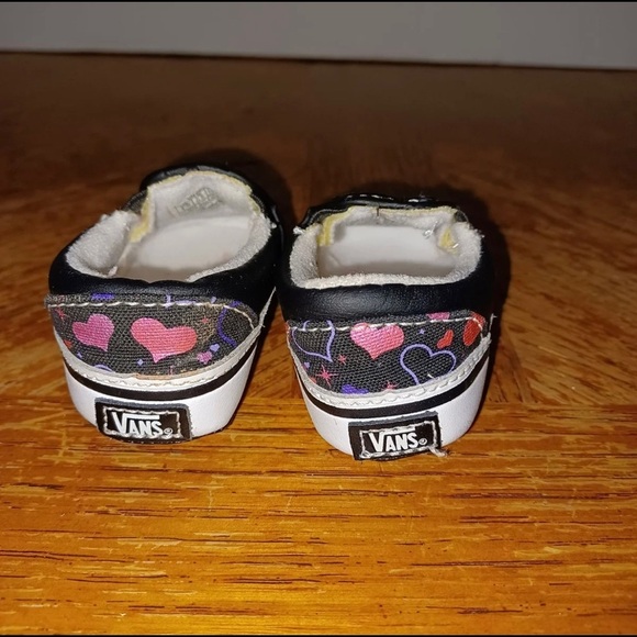 INFANT/TODDLER VANS Classic Slip-On (Glitter Hearts) Black/Hot Pink. - Picture 6 of 9
